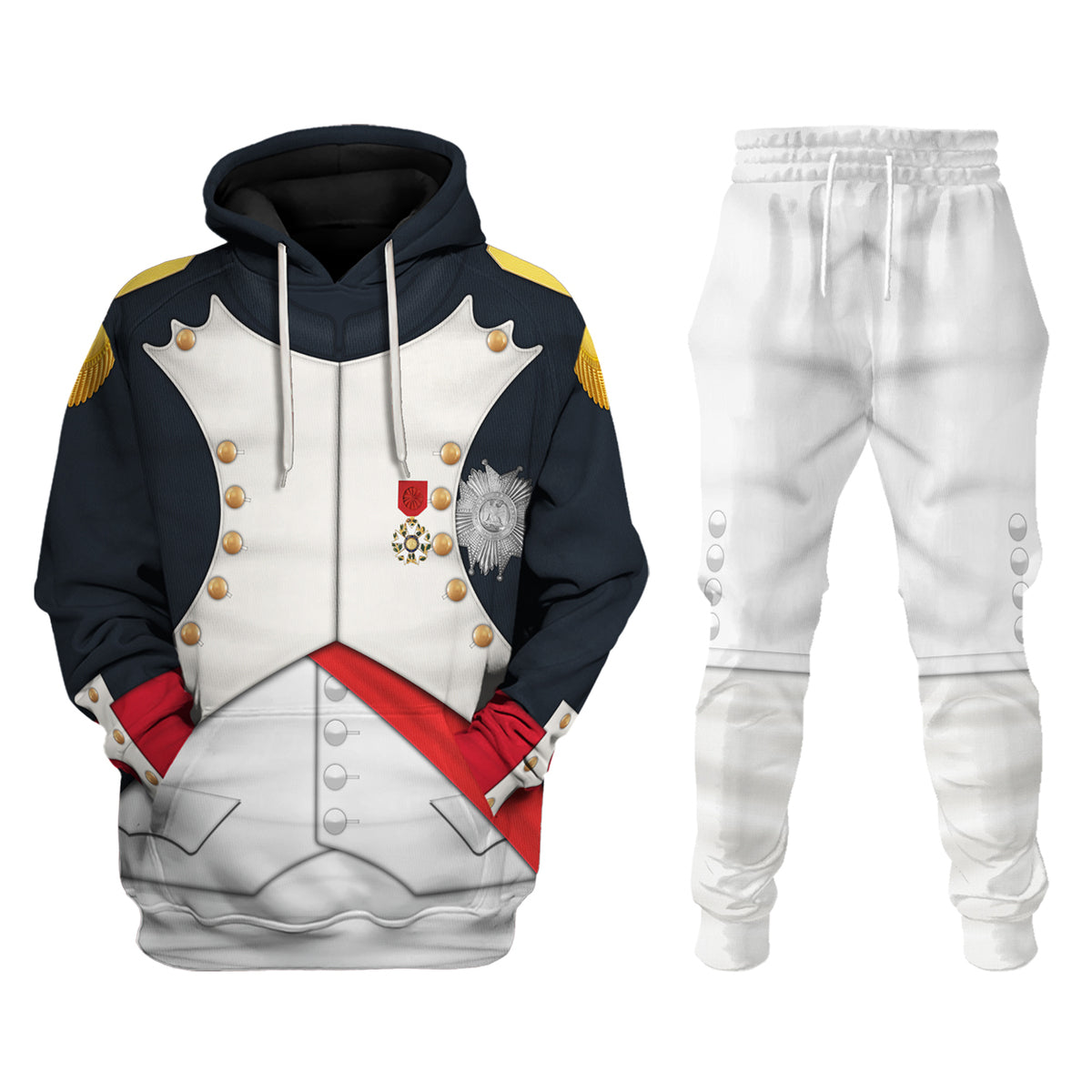 Napoleon I In His Grenadier Uniform All Over Print Hoodie Sweatshirt T-Shirt Tracksuit - Stormmerch Exclusive
