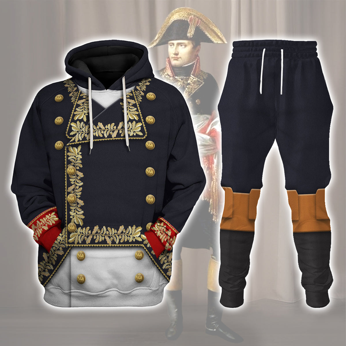 Napoleon in His General Uniform All Over Print Hoodie Sweatshirt T-Shirt Tracksuit - Stormmerch Exclusive