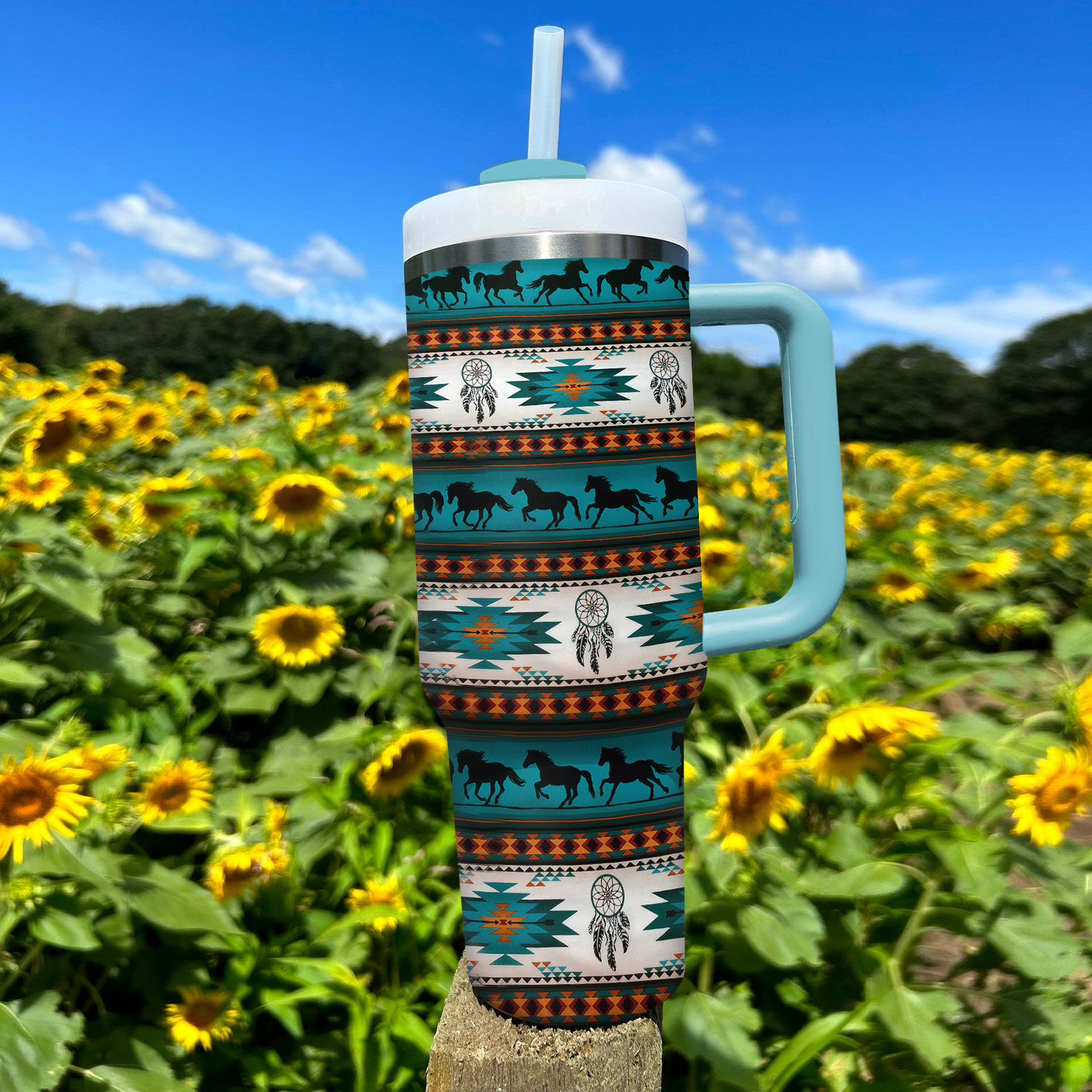 Native Horse Custom Stanley Cup 40 oz 30 oz Tumbler With Handle