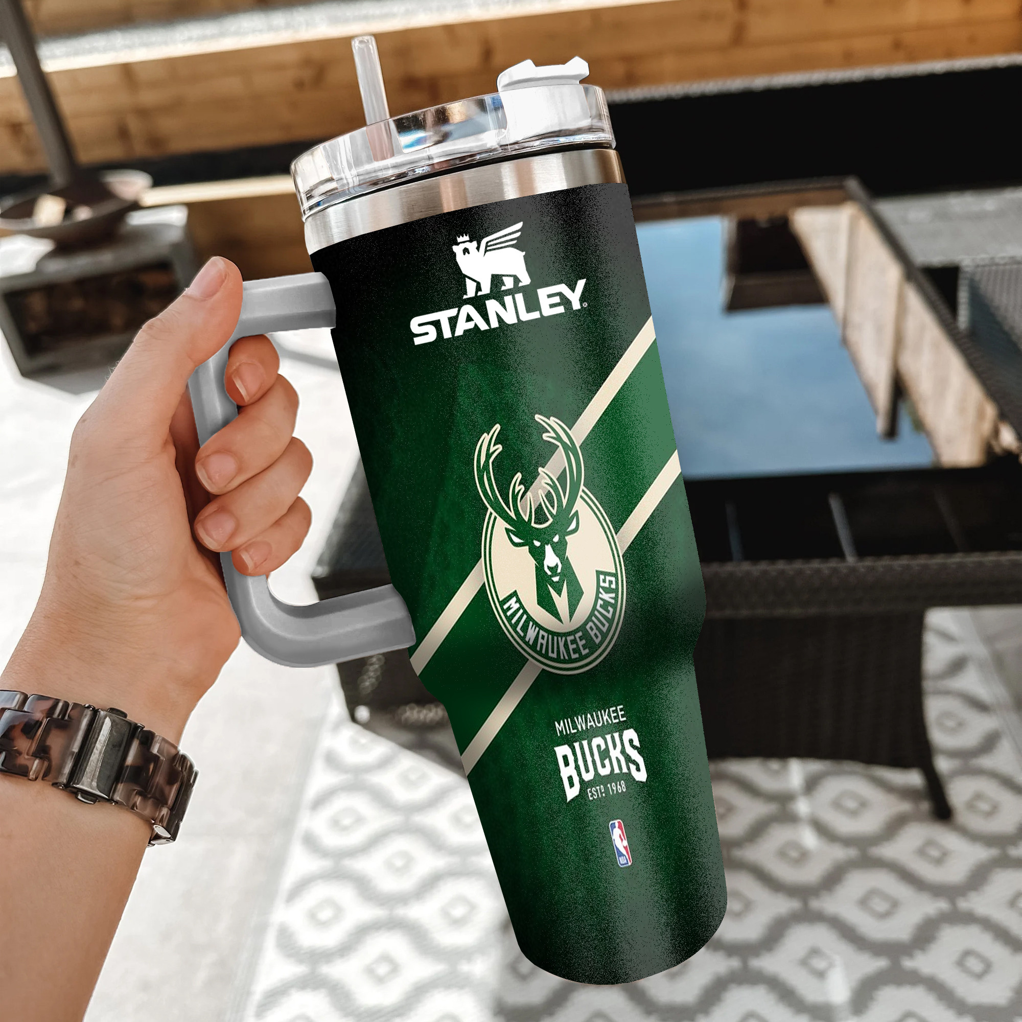 NBA Milwaukee Bucks Custom Stanley Cup 40 oz 30 oz Tumbler With Handle