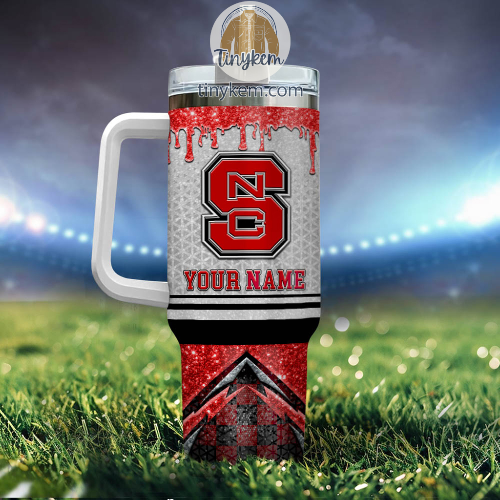 NC State Wolfpack Glitter NCAA Custom Stanley Cup 40 oz 30 oz Tumbler With Handle