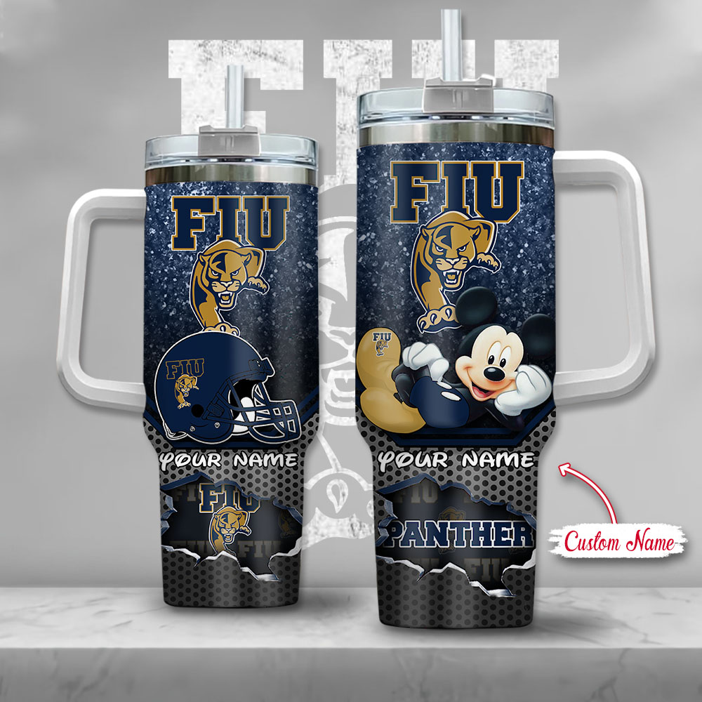 NCAA FIU Panthers Mickey Mouse Custom Stanley Cup 40 oz 30 oz Tumbler With Handle