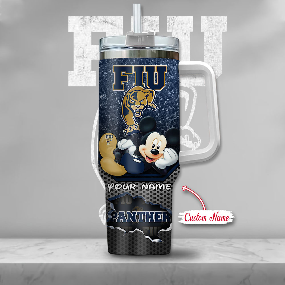 NCAA FIU Panthers Mickey Mouse Custom Stanley Cup 40 oz 30 oz Tumbler With Handle