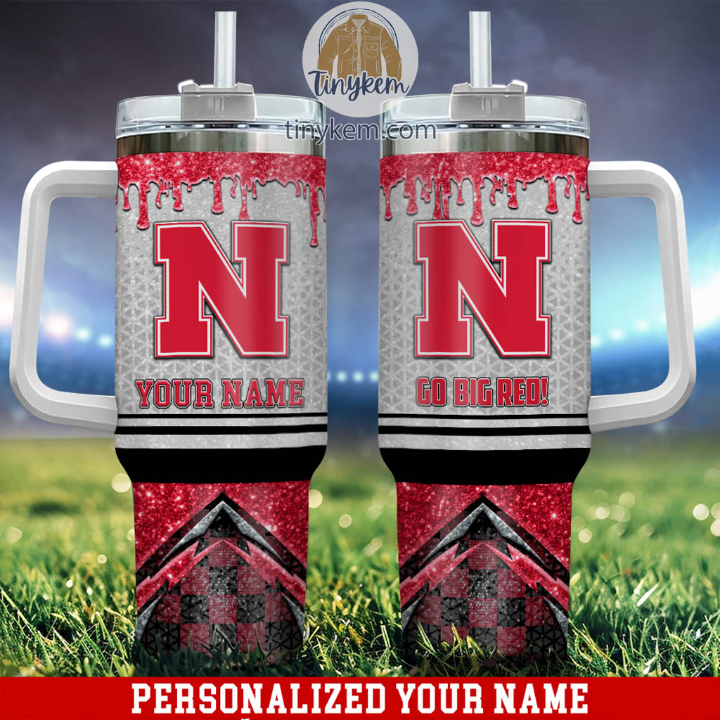 Nebraska Cornhuskers Glitter NCAA Custom Stanley Cup 40 oz 30 oz Tumbler With Handle