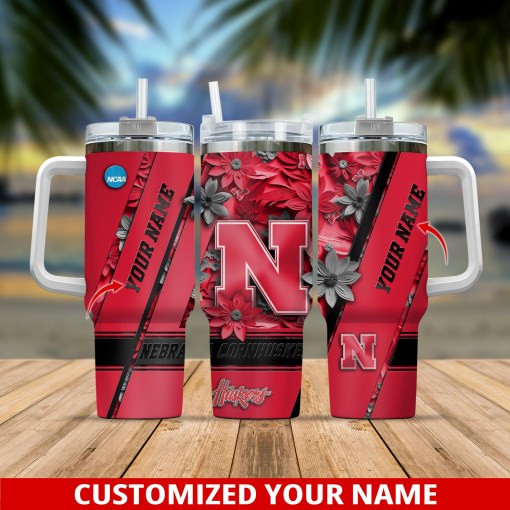 Nebraska Cornhuskers NCAA Custom Stanley Cup 40 oz 30 oz Tumbler With Handle