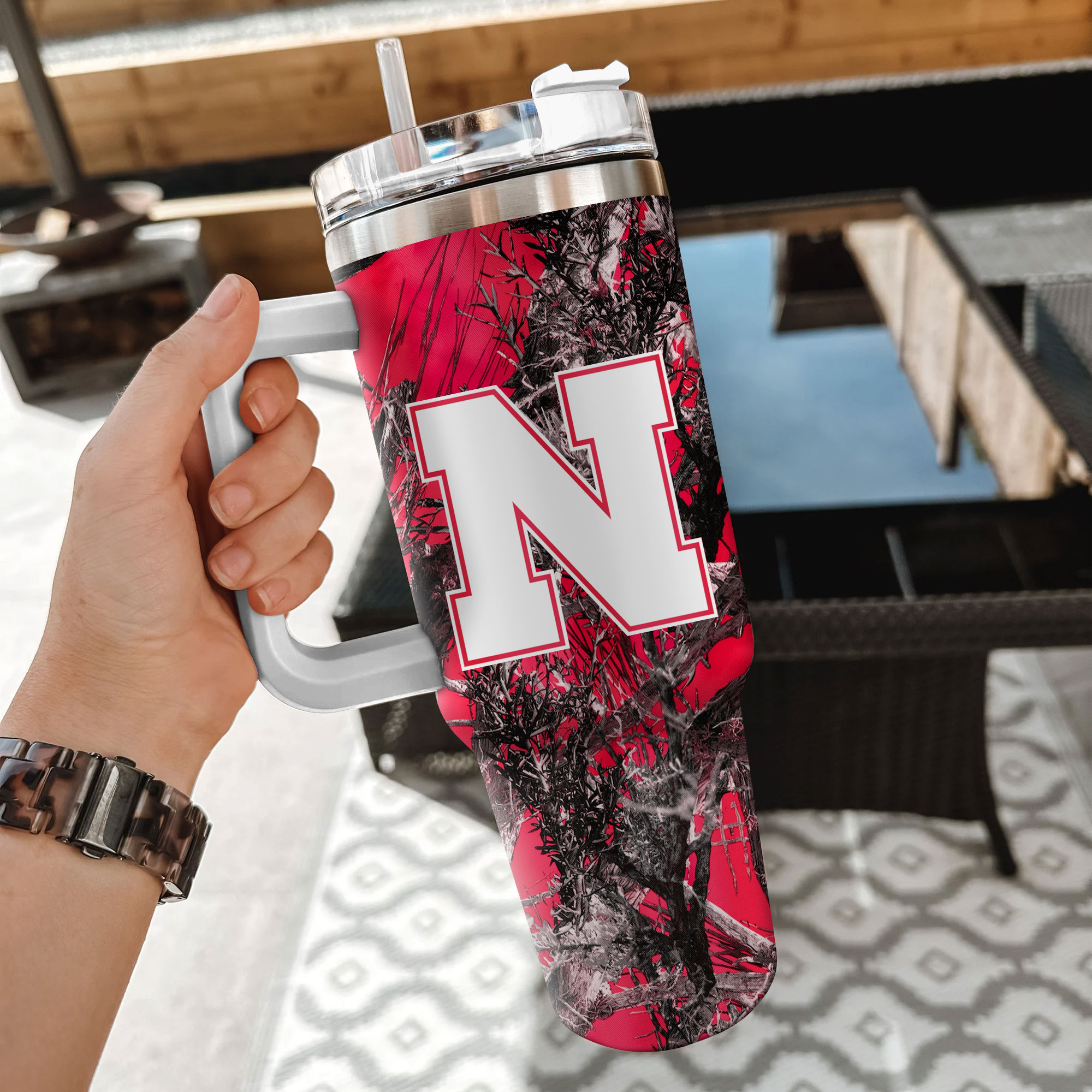 Nebraska Cornhuskers NCAA Hunting Custom Stanley Cup 40 oz 30 oz Tumbler With Handle