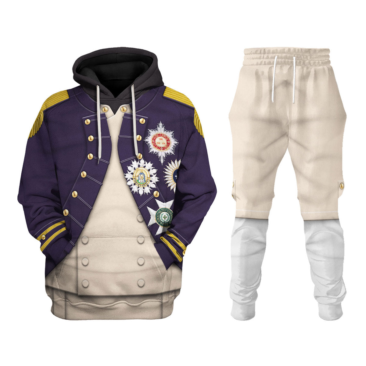 Nelson Uniform As Worn At Trafalgar All Over Print Hoodie Sweatshirt T-Shirt Tracksuit - Stormmerch Exclusive