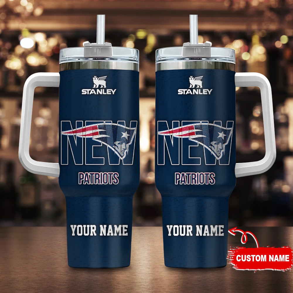 New England Patriots NFL 3D Logo Custom Stanley Cup 40 oz 30 oz Tumbler With Handle