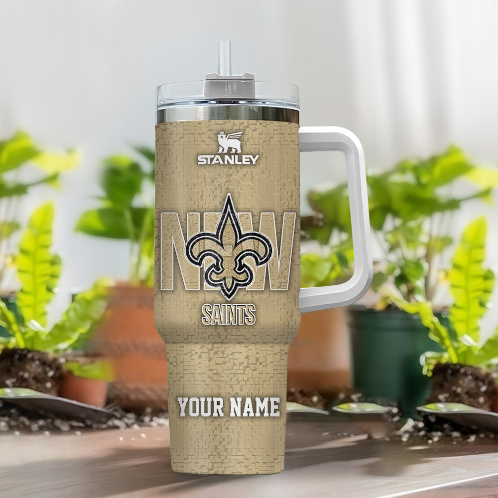New Orleans Saints NFL 3D Logo Custom Stanley Cup 40 oz 30 oz Tumbler With Handle