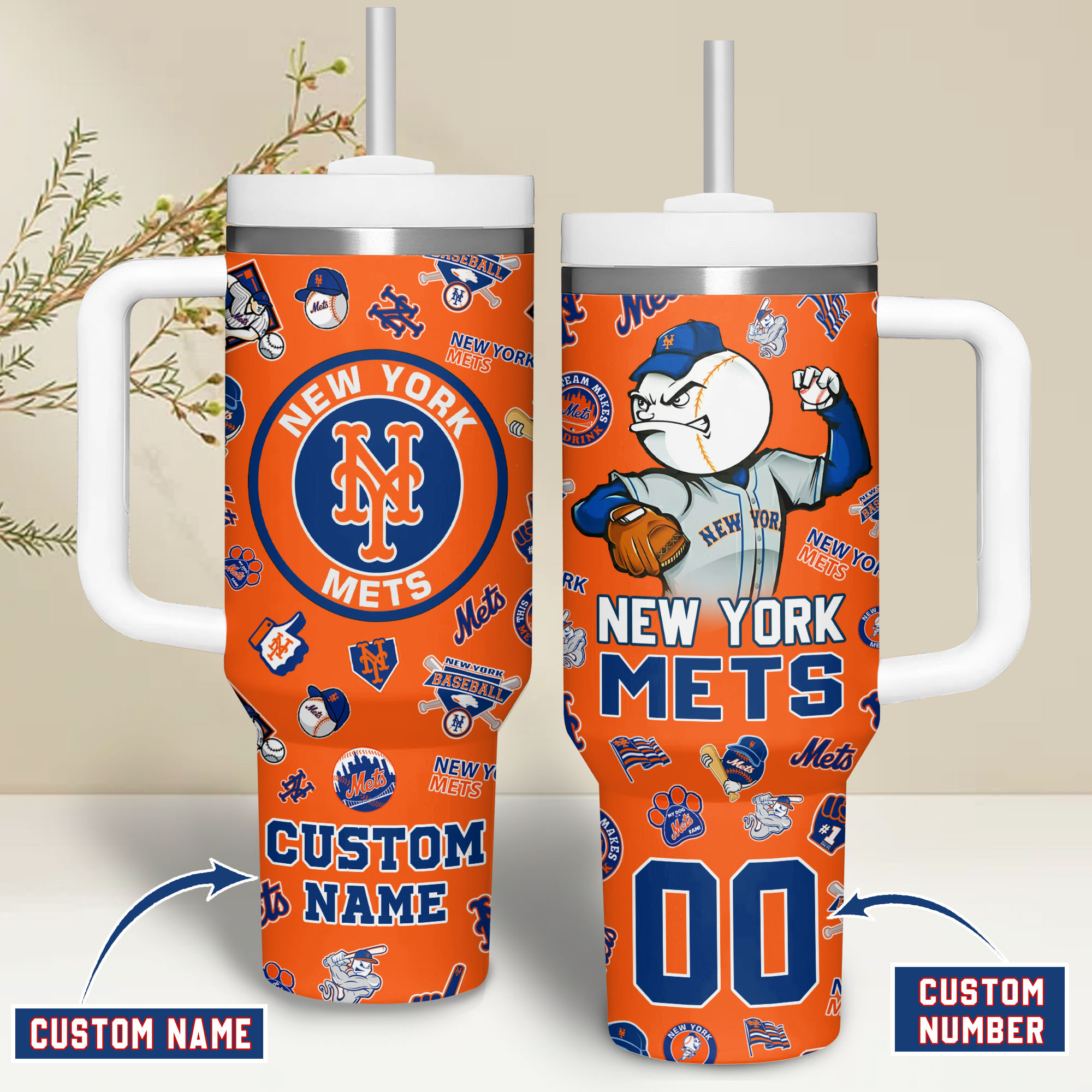 New York Mets MLB Custom Stanley Cup 40 oz 30 oz Tumbler With Handle