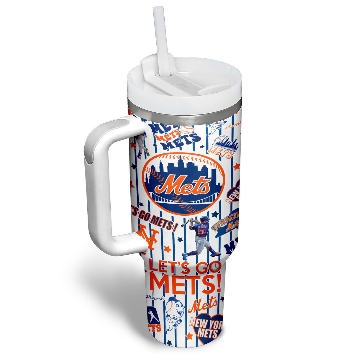 New York Mets MLB Custom Stanley Cup 40 oz 30 oz Tumbler With Handle