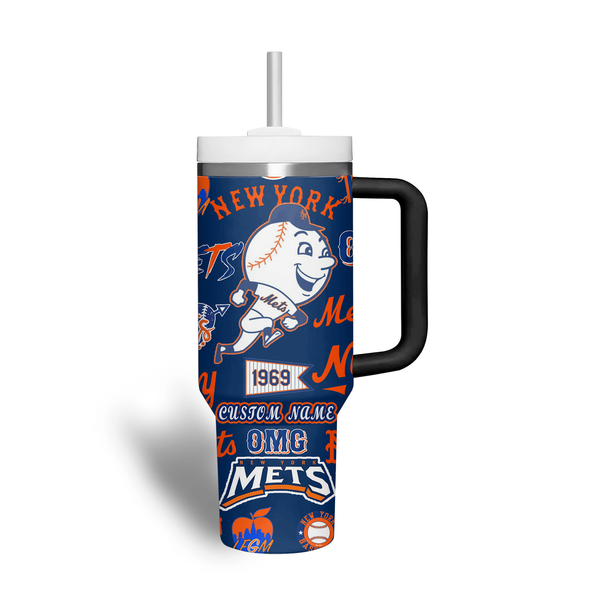 New York Mets MLB Custom Stanley Cup 40 oz 30 oz Tumbler With Handle