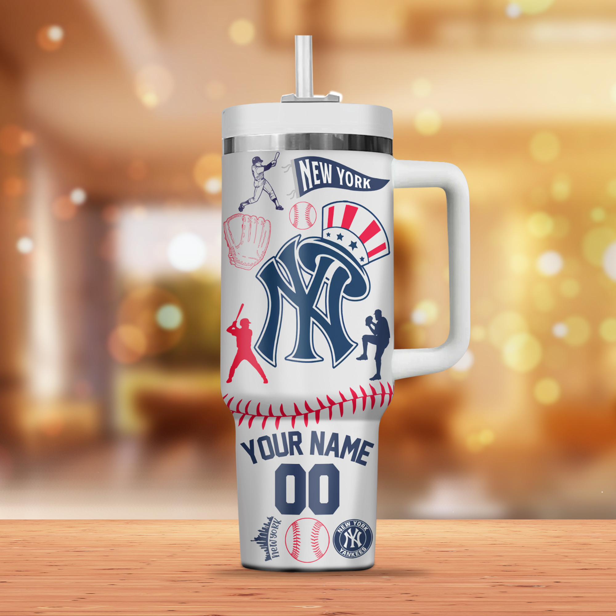 New York Yankees MLB Custom Stanley Cup 40 oz 30 oz Tumbler With Handle