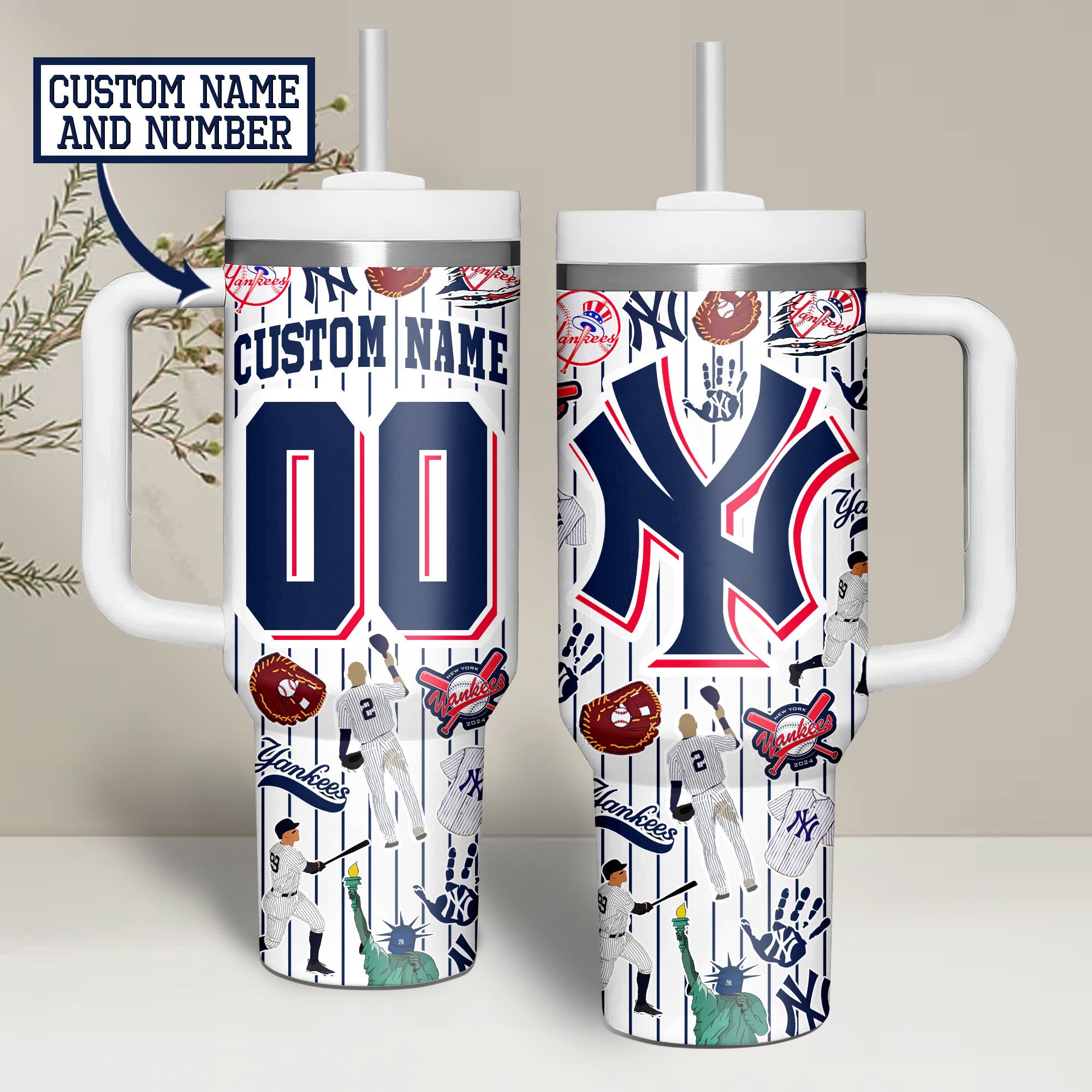 New York Yankees MLB Custom Stanley Cup 40 oz 30 oz Tumbler With Handle