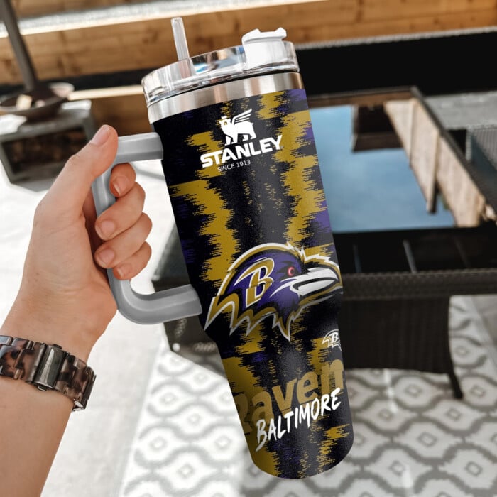 NFL Baltimore Ravens Custom Stanley Cup 40 oz 30 oz Tumbler With Handle