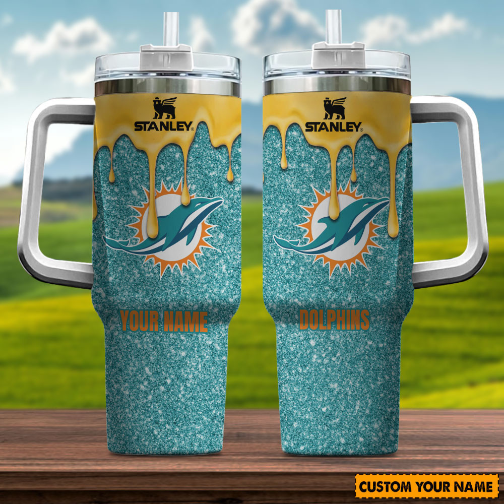 NFL Miami Dolphins Custom Stanley Cup 40 oz 30 oz Tumbler With Handle