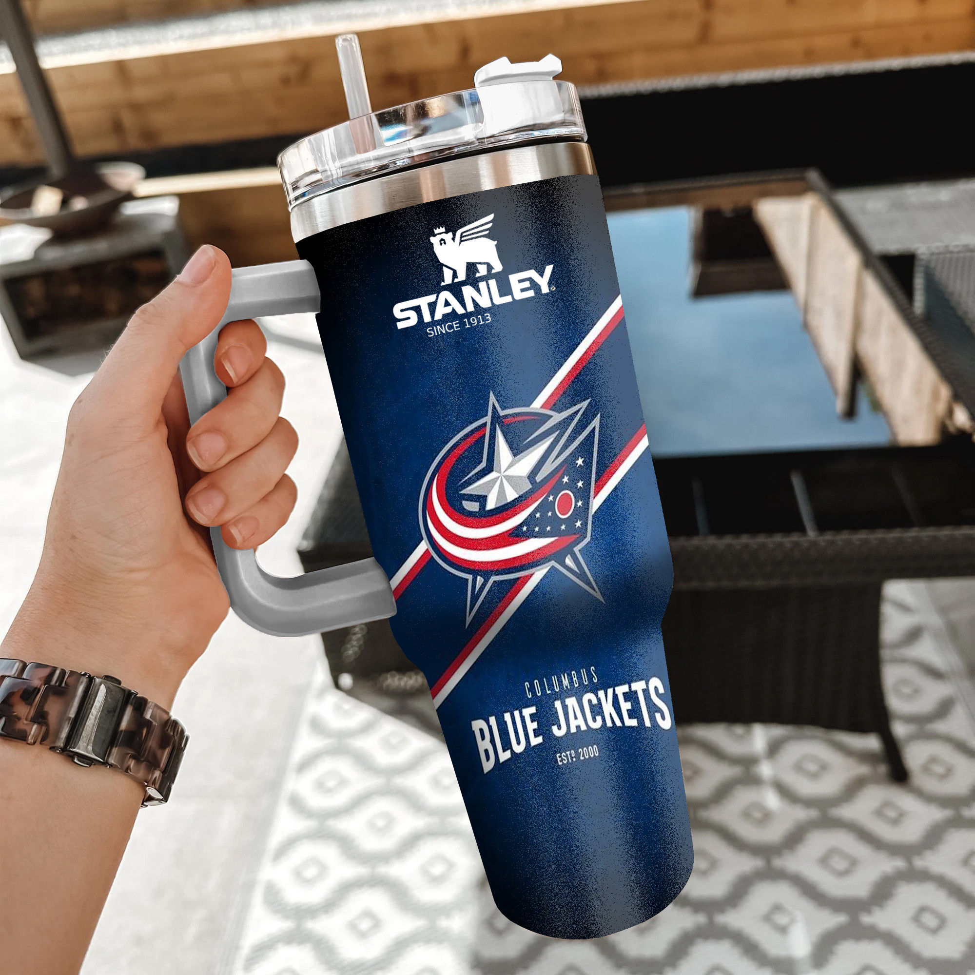 NHL Columbus Blue Jackets Custom Stanley Cup 40 oz 30 oz Tumbler With Handle