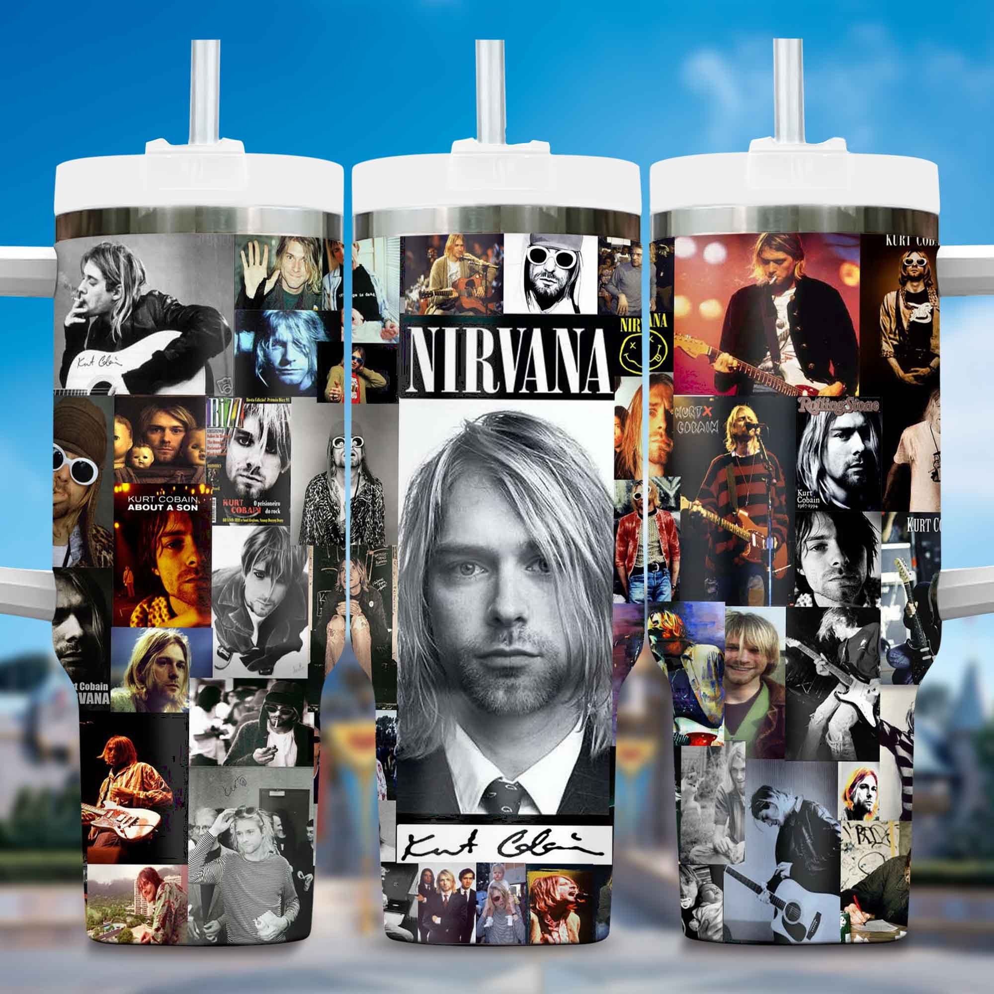 Nirvana Music Custom Stanley Cup 40 oz 30 oz Tumbler With Handle