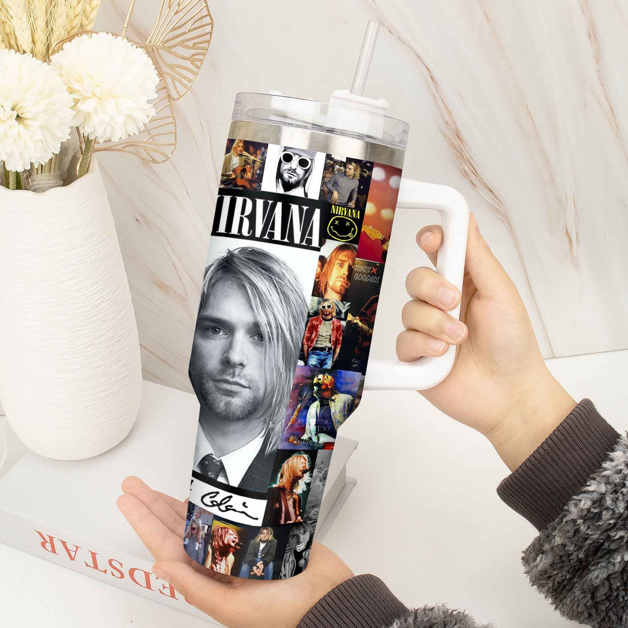 Nirvana Music Custom Stanley Cup 40 oz 30 oz Tumbler With Handle