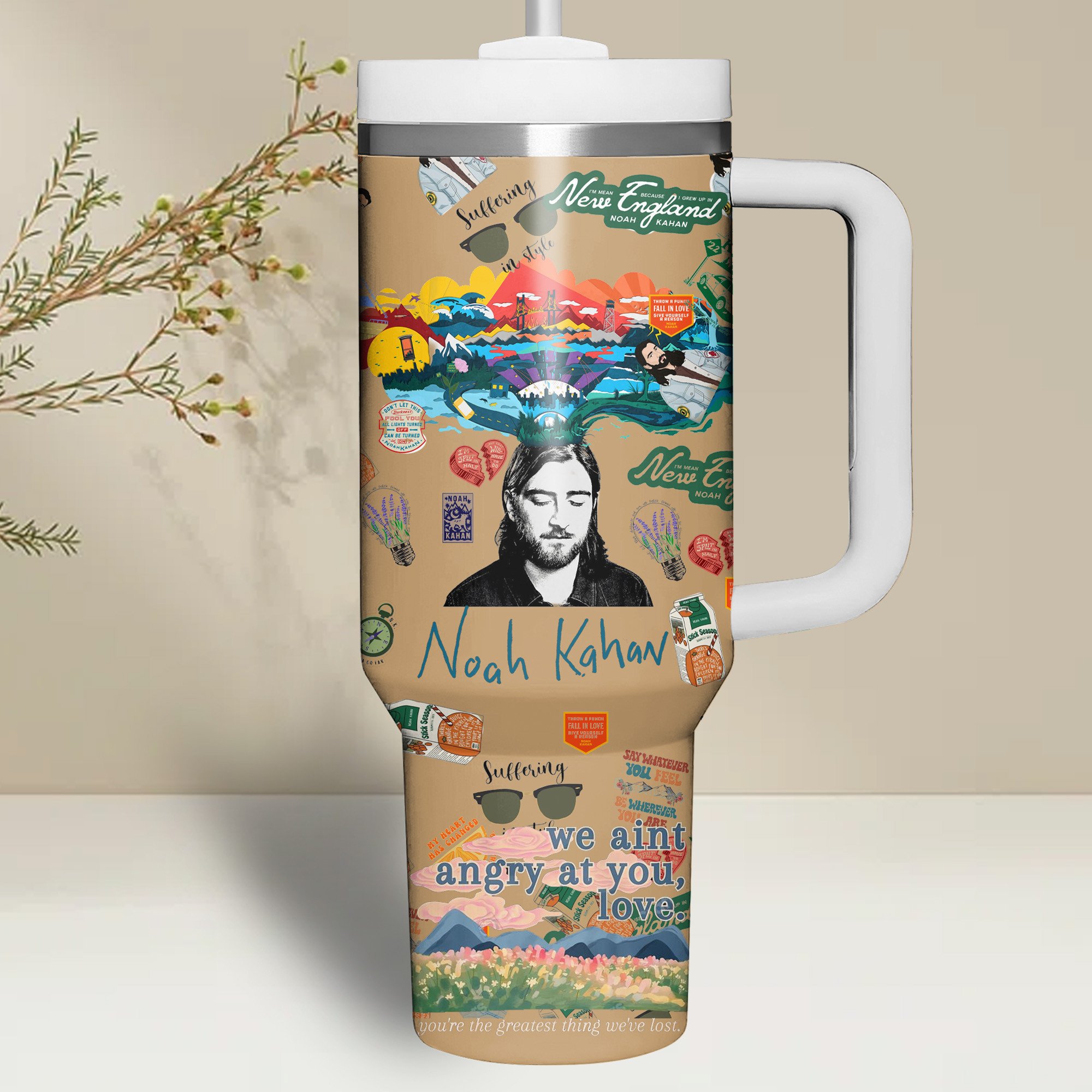 Noah Kahan Music Custom Stanley Cup 40 oz 30 oz Tumbler With Handle