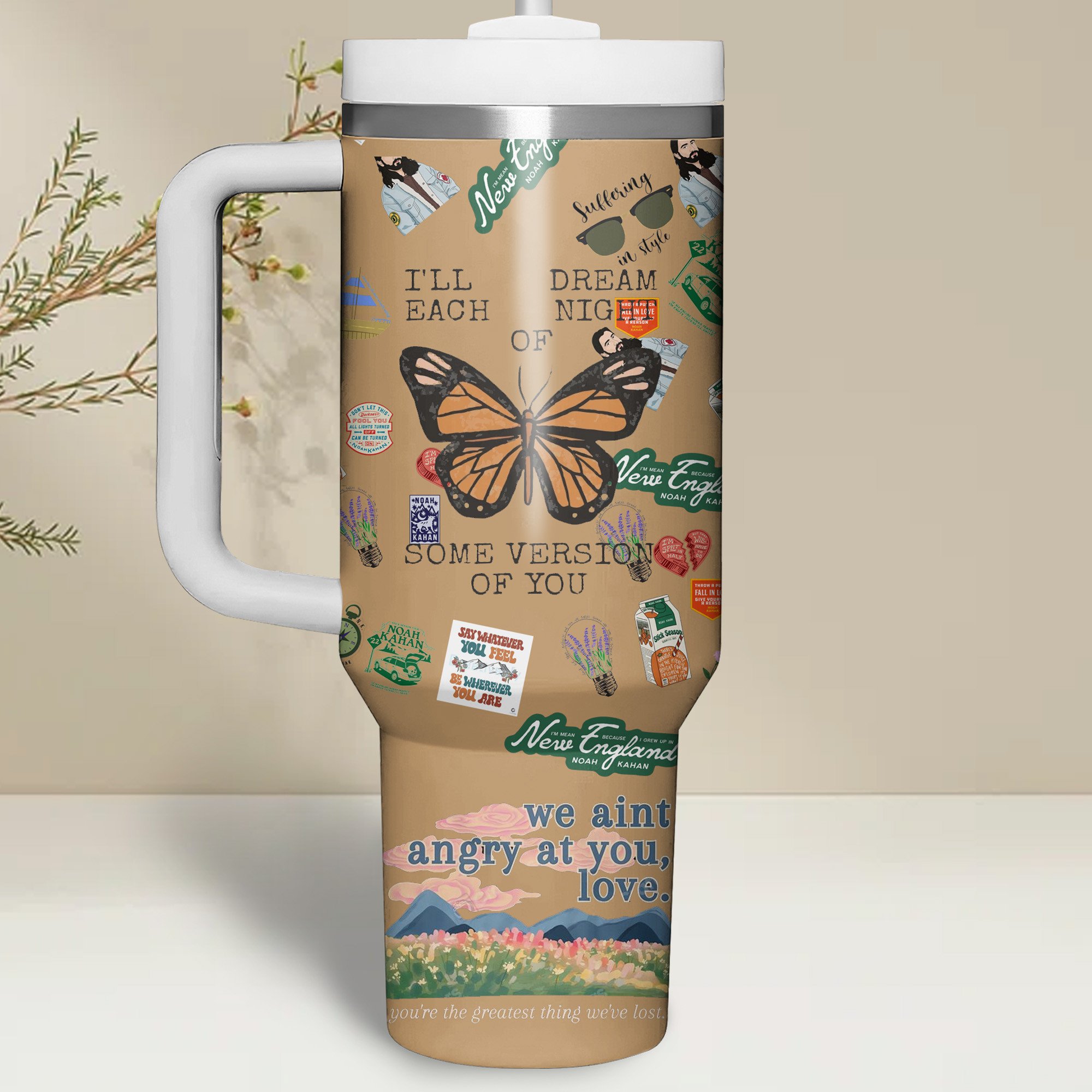 Noah Kahan Music Custom Stanley Cup 40 oz 30 oz Tumbler With Handle