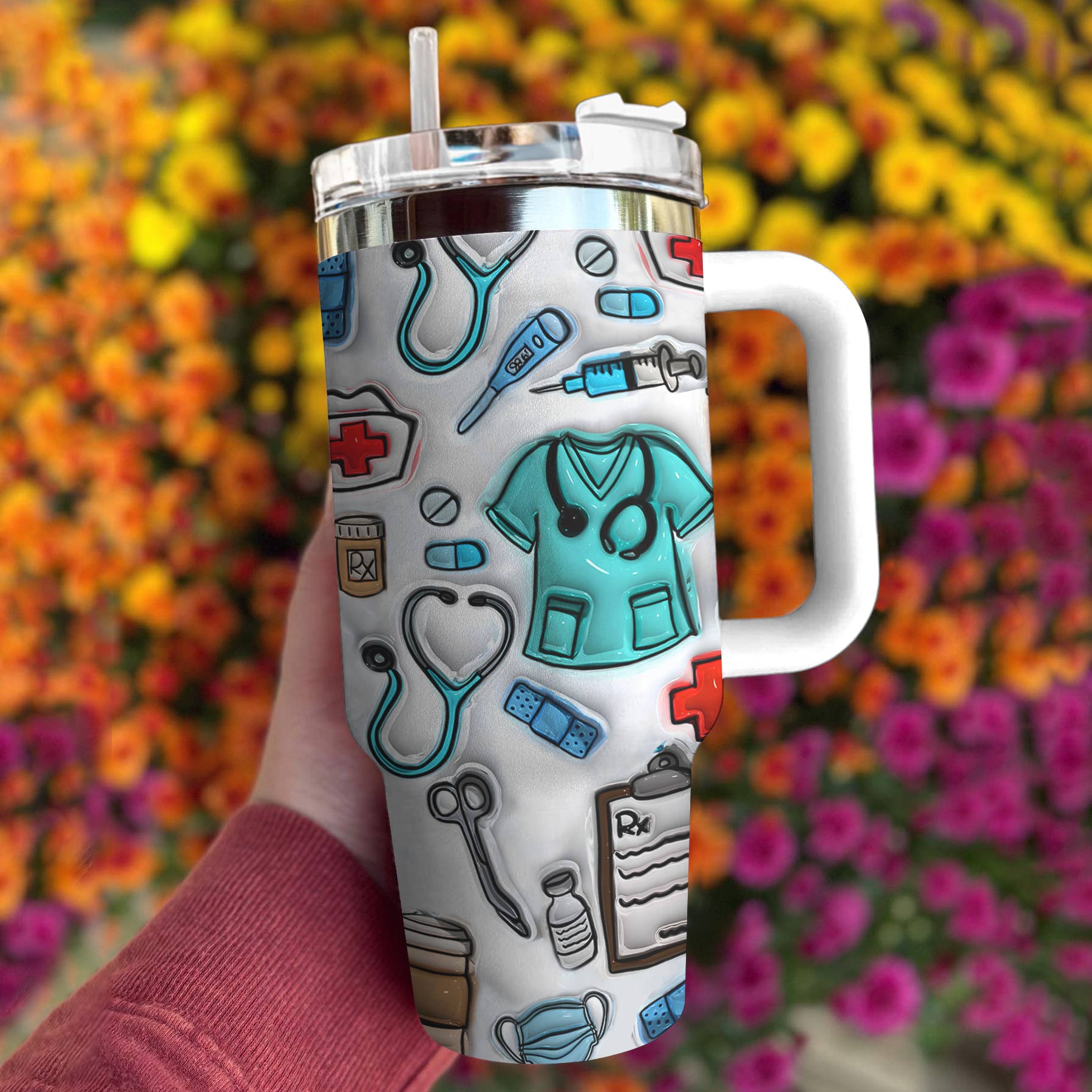 Nurse Custom Stanley Cup 40 oz 30 oz Tumbler With Handle