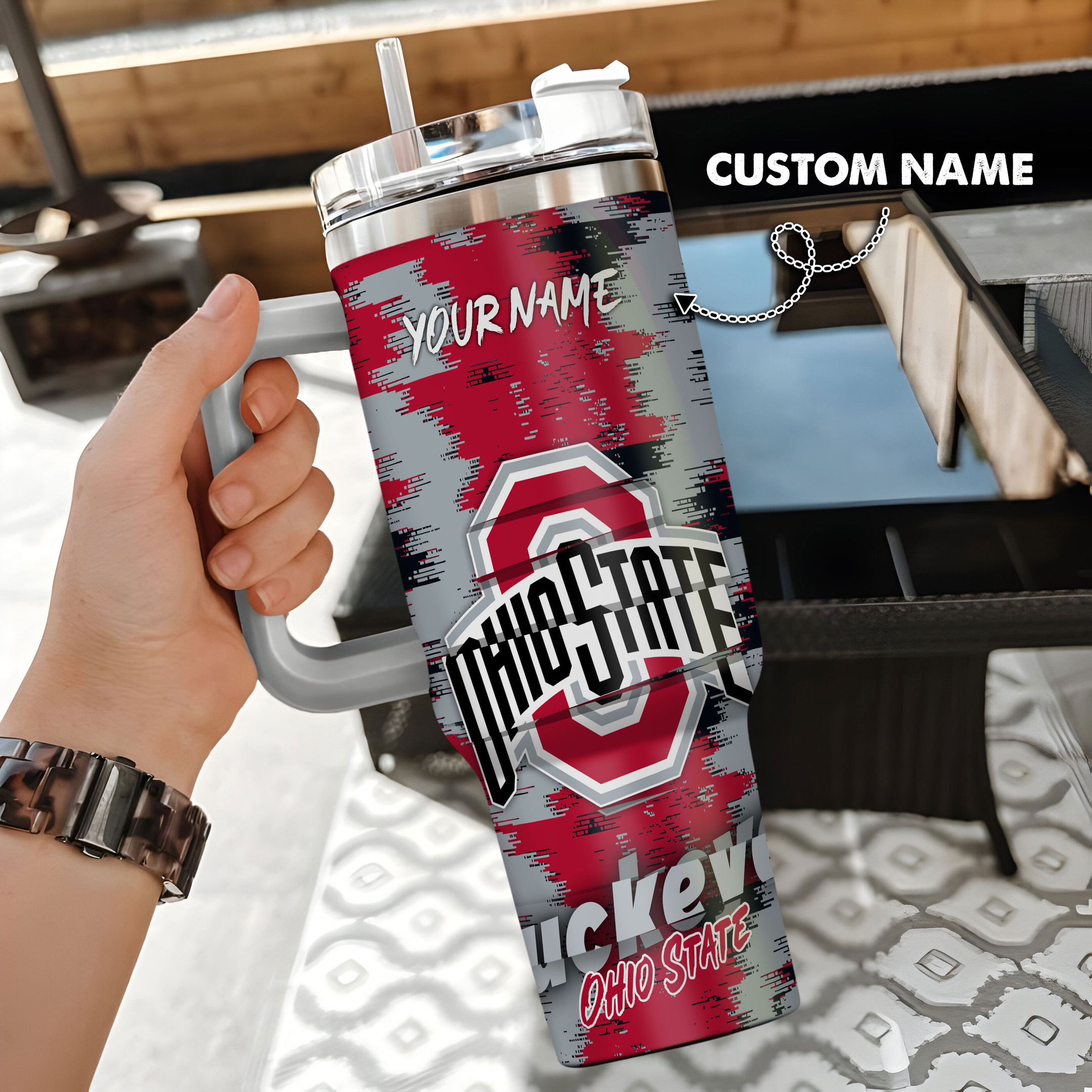 Ohio State Buckeyes NCAA Custom Stanley Cup 40 oz 30 oz Tumbler With Handle