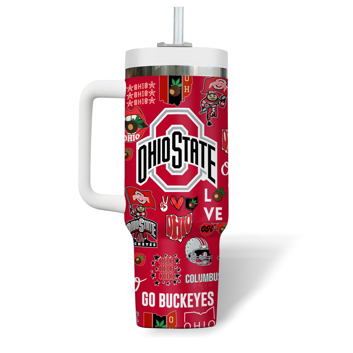Ohio State Buckeyes NCAA Custom Stanley Cup 40 oz 30 oz Tumbler With Handle
