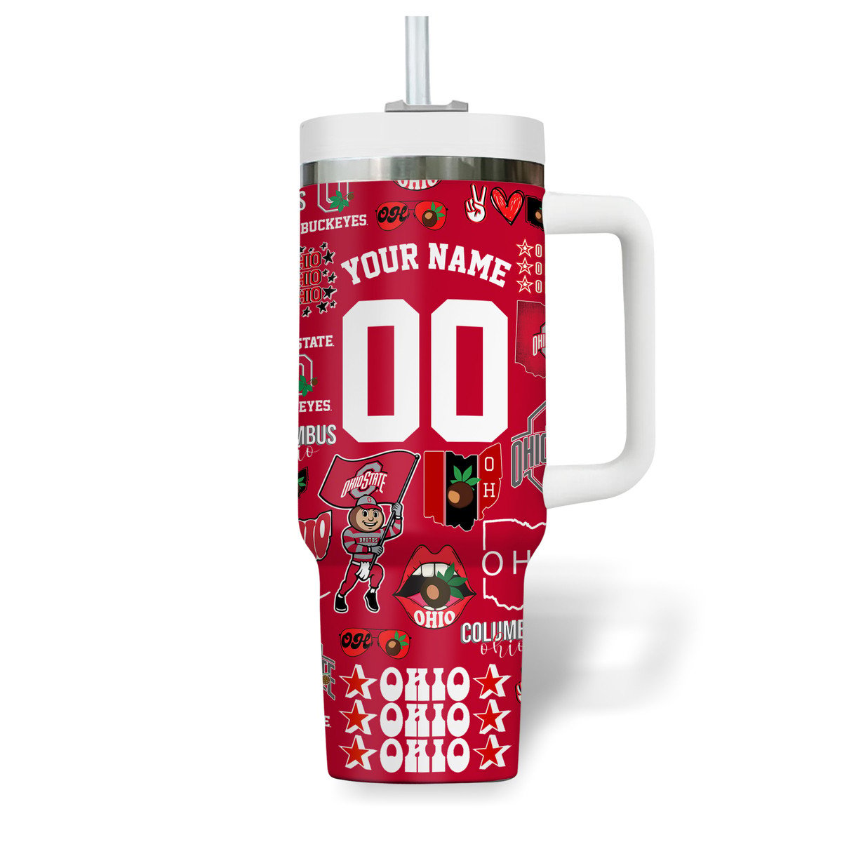 Ohio State Buckeyes NCAA Custom Stanley Cup 40 oz 30 oz Tumbler With Handle