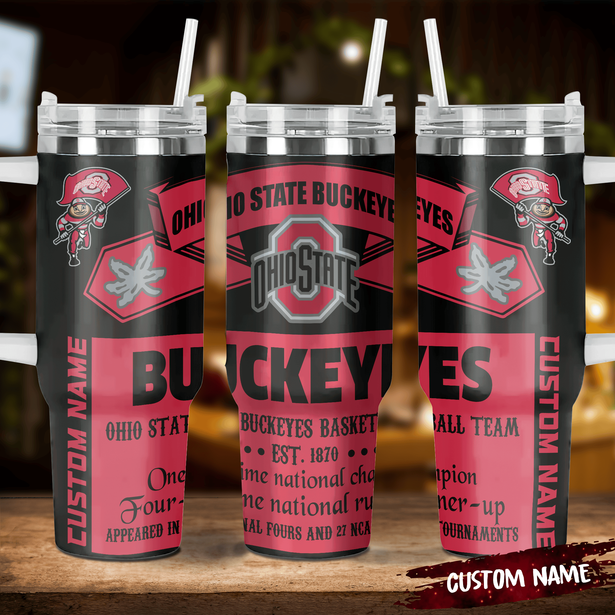 Ohio State Buckeyes NCAA Custom Stanley Cup 40 oz 30 oz Tumbler With Handle