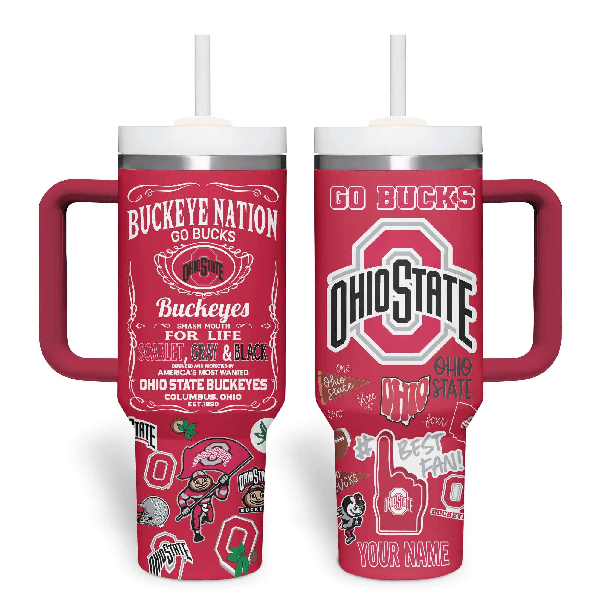 Ohio State Buckeyes NCAA Sports Custom Stanley Cup 40 oz 30 oz Tumbler With Handle