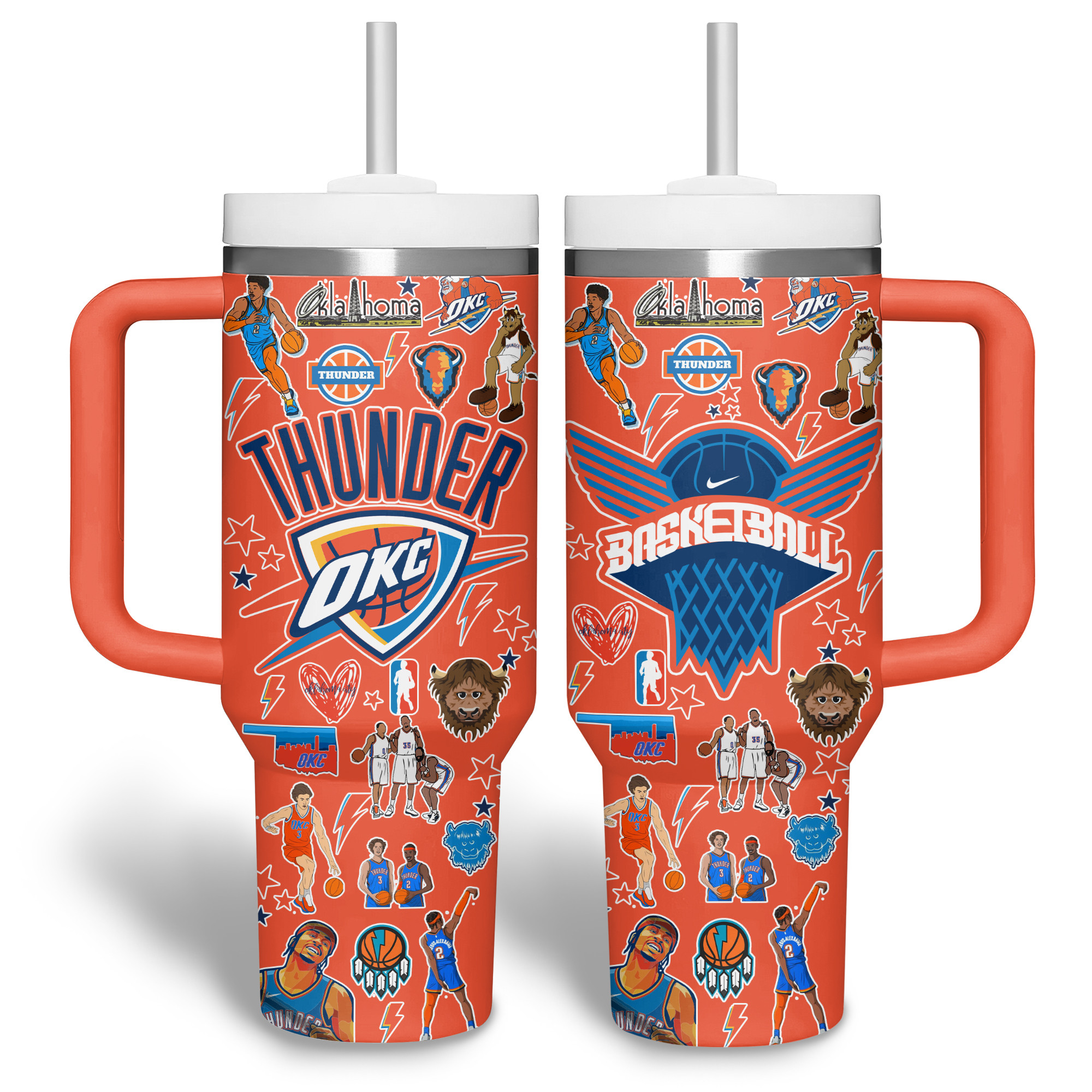 Oklahoma City Thunder NBA Custom Stanley Cup 40 oz 30 oz Tumbler With Handle