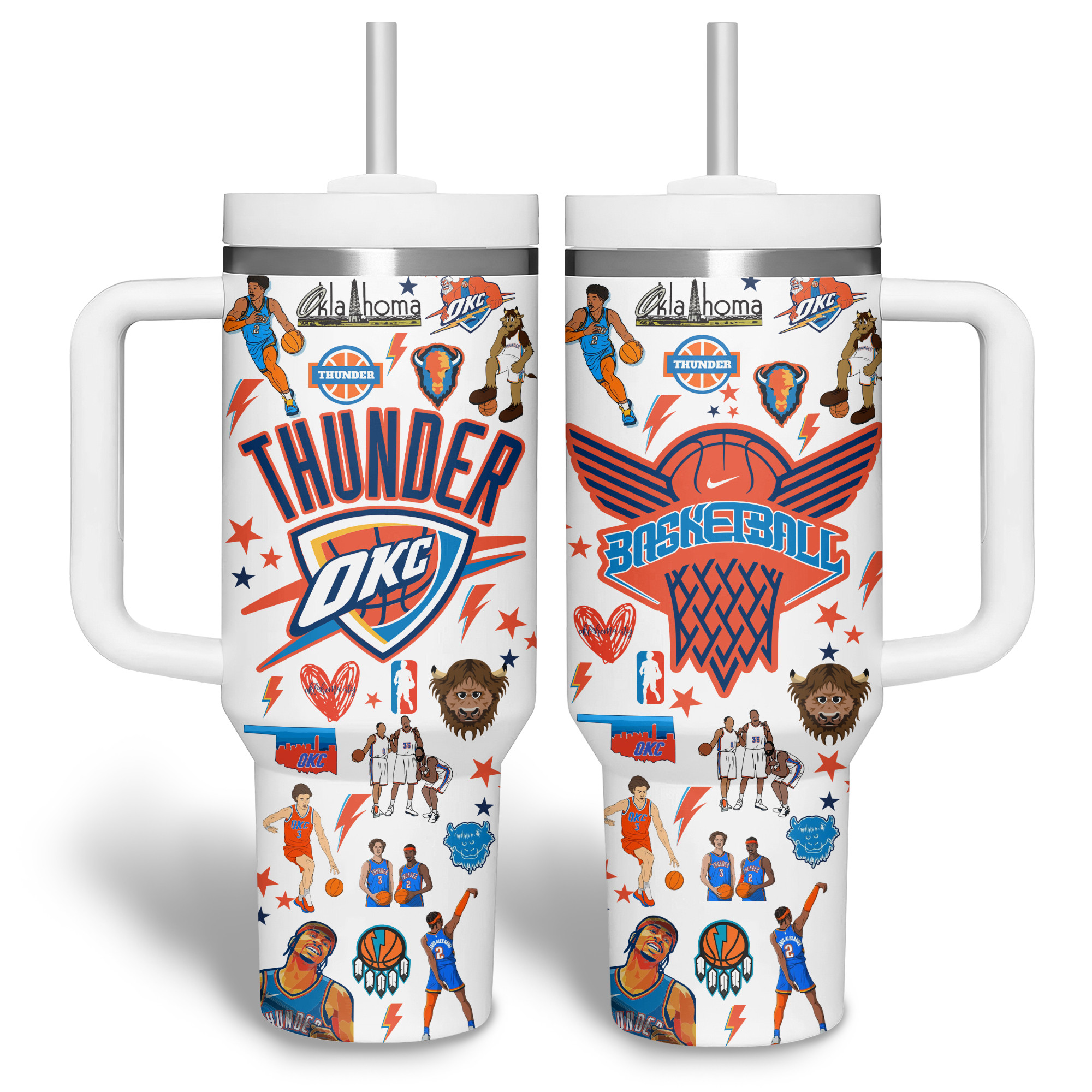 Oklahoma City Thunder NBA Custom Stanley Cup 40 oz 30 oz Tumbler With Handle