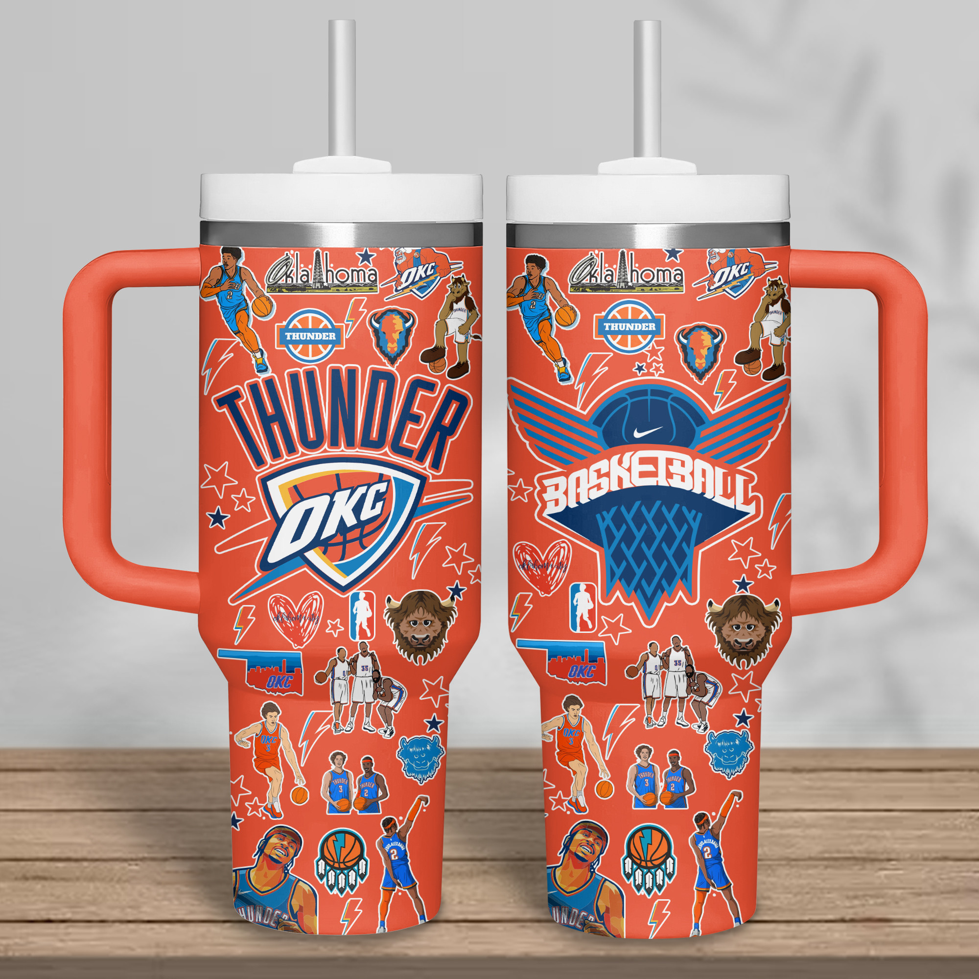 Oklahoma City Thunder NBA Custom Stanley Cup 40 oz 30 oz Tumbler With Handle