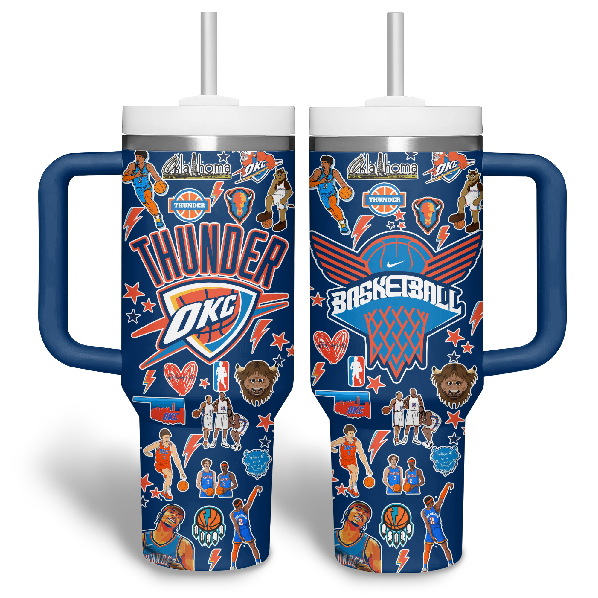 Oklahoma City Thunder NBA Custom Stanley Cup 40 oz 30 oz Tumbler With Handle
