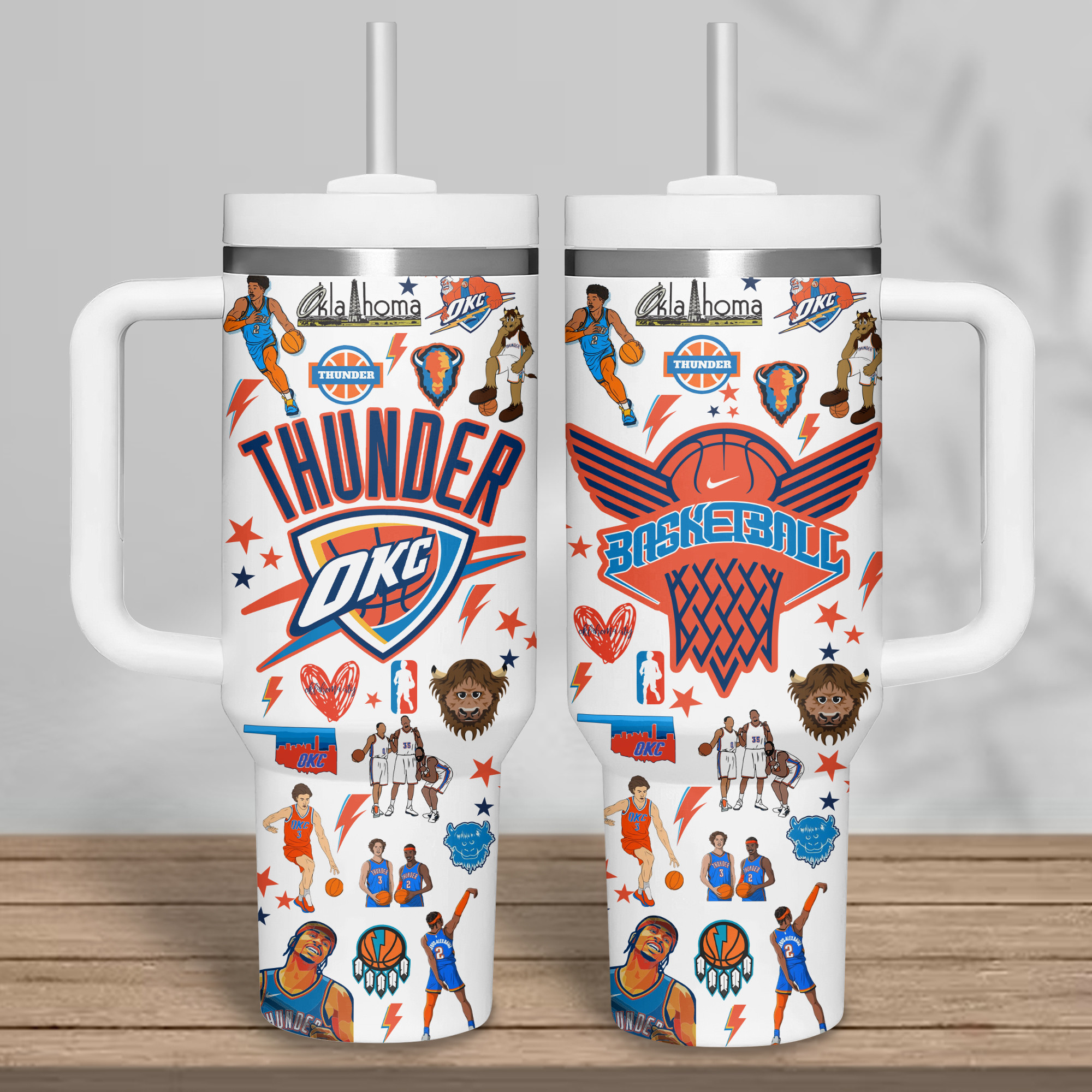 Oklahoma City Thunder NBA Custom Stanley Cup 40 oz 30 oz Tumbler With Handle