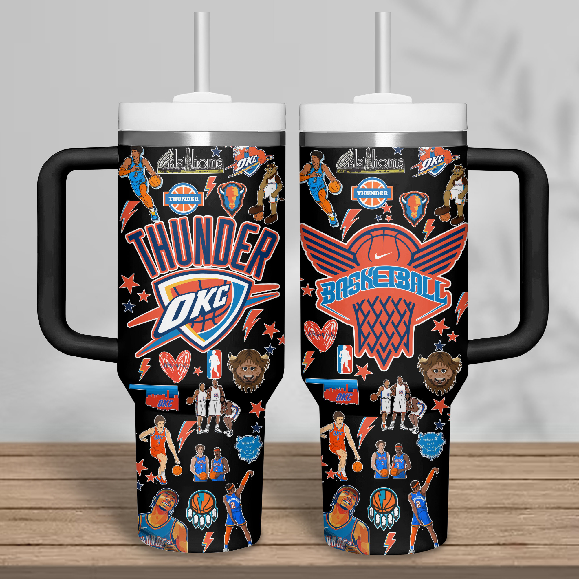 Oklahoma City Thunder NBA Custom Stanley Cup 40 oz 30 oz Tumbler With Handle