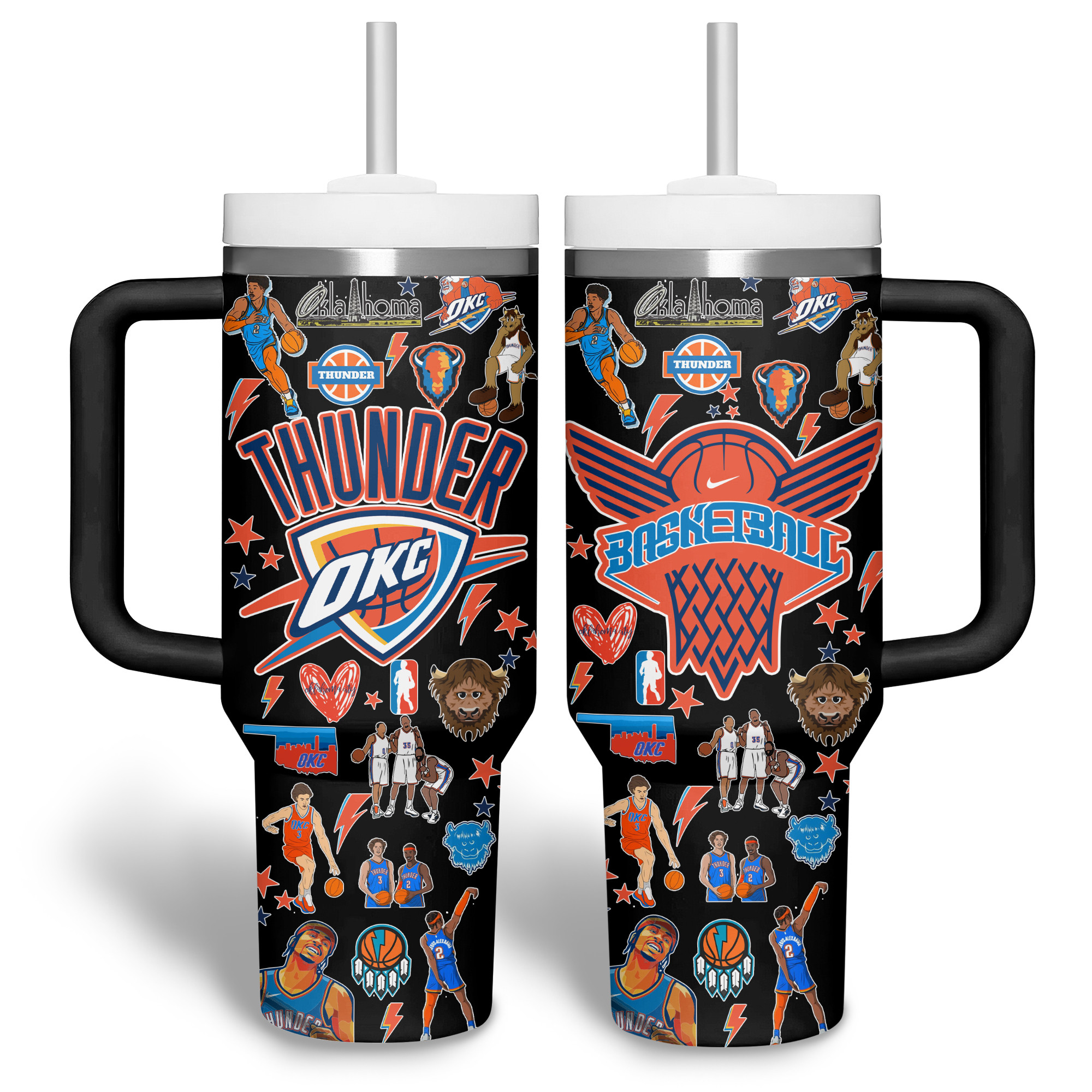 Oklahoma City Thunder NBA Custom Stanley Cup 40 oz 30 oz Tumbler With Handle