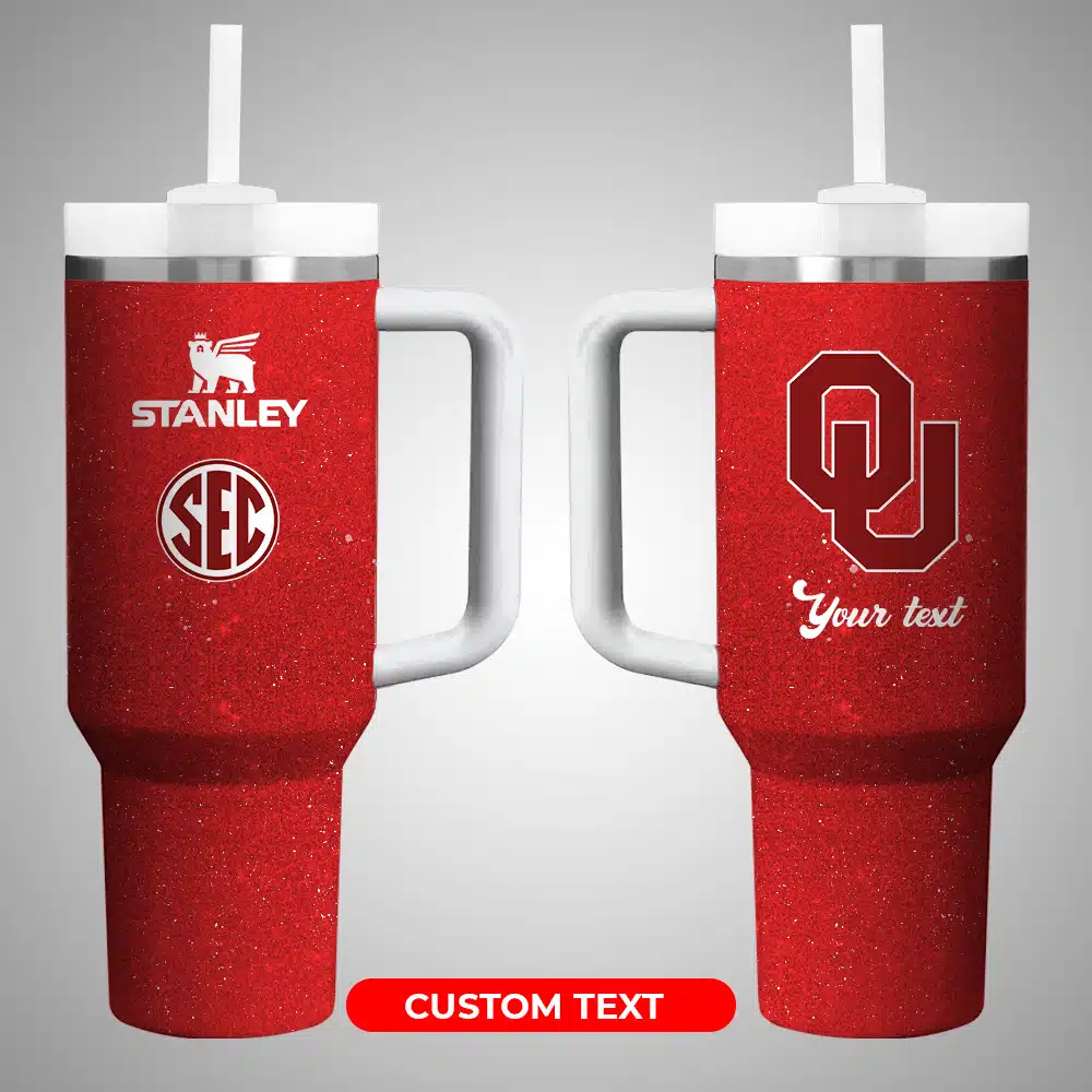 Oklahoma Sooners NCAA Custom Stanley Cup 40 oz 30 oz Tumbler With Handle