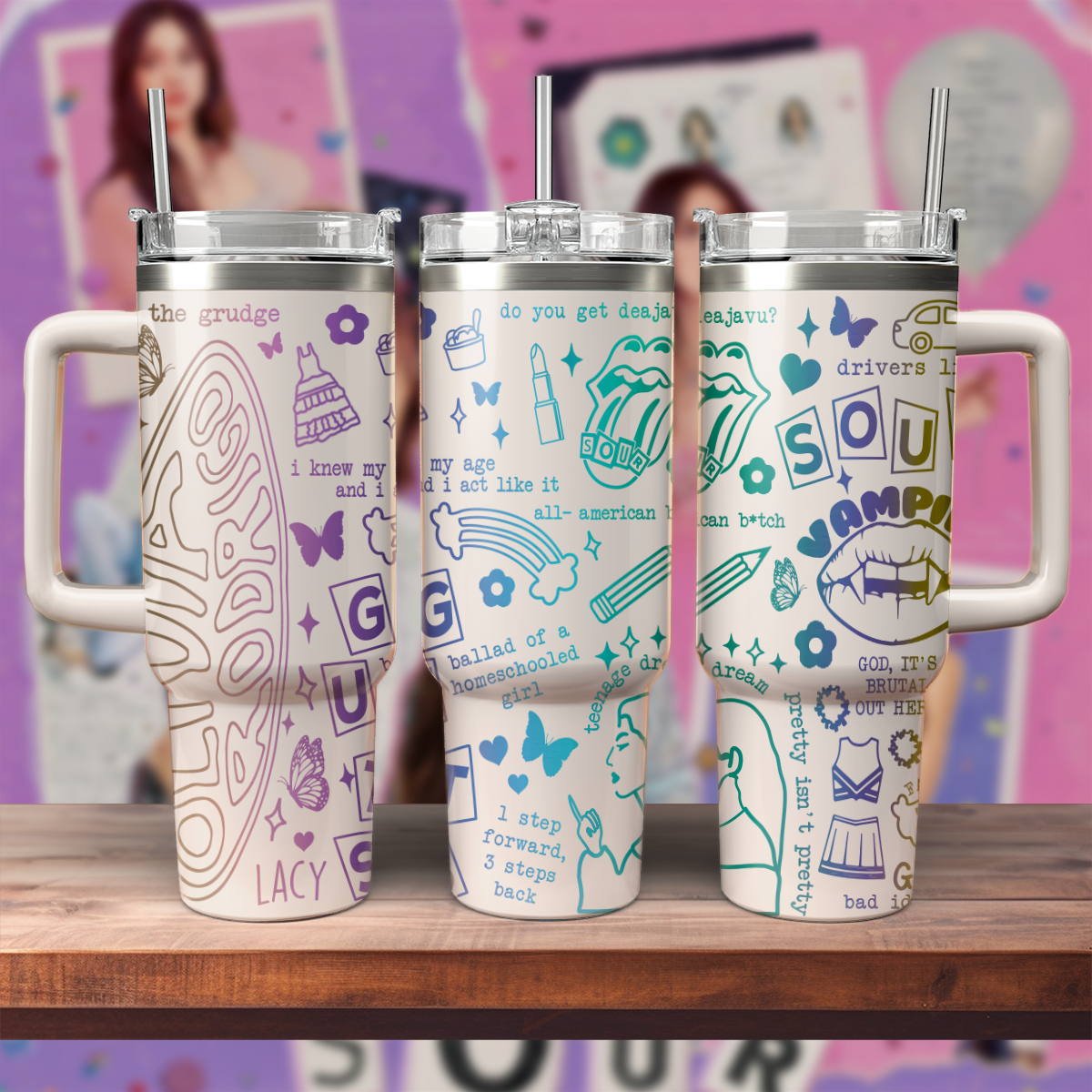 Olivia Rodrigo Music Custom Stanley Cup 40 oz 30 oz Tumbler With Handle