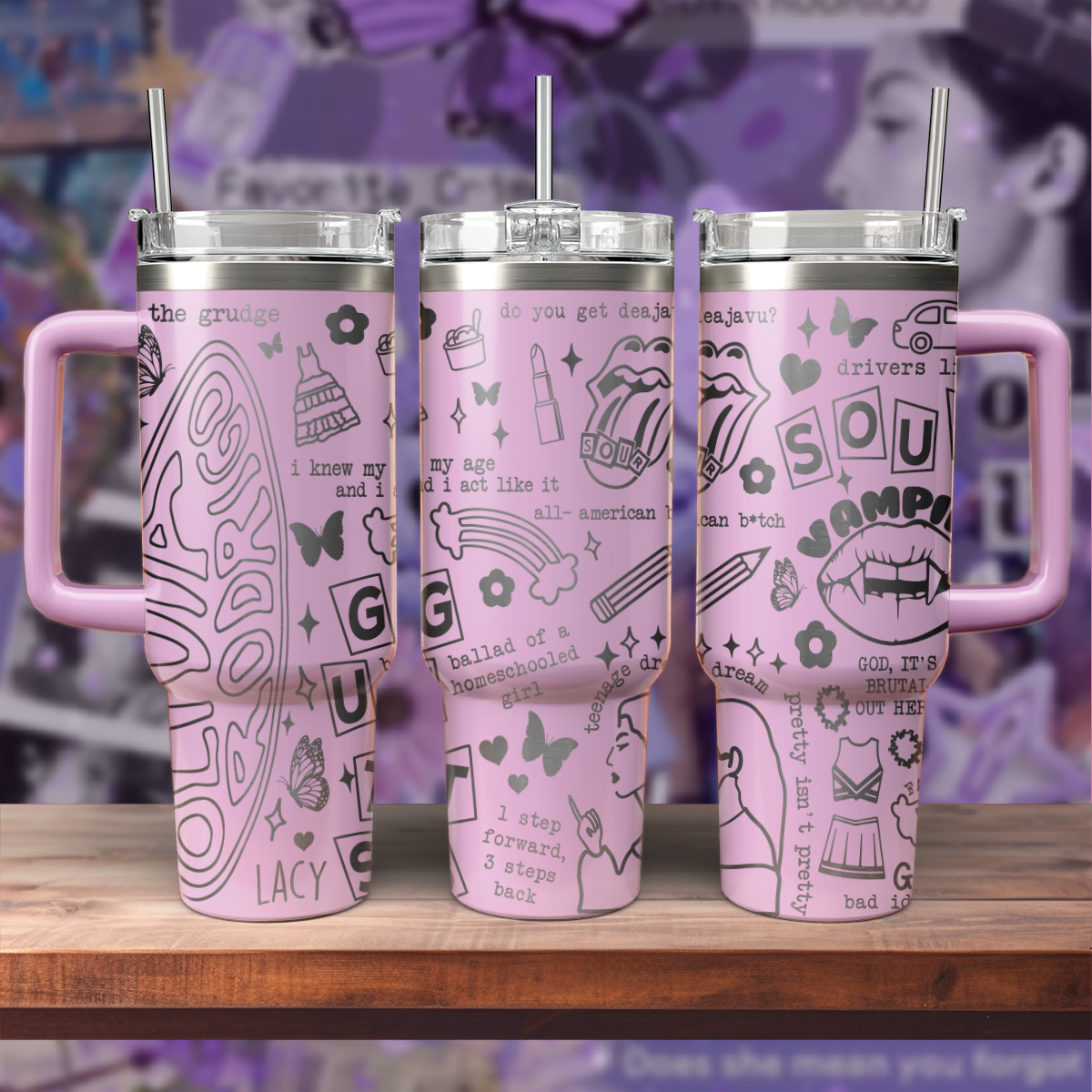 Olivia Rodrigo Music Custom Stanley Cup 40 oz 30 oz Tumbler With Handle