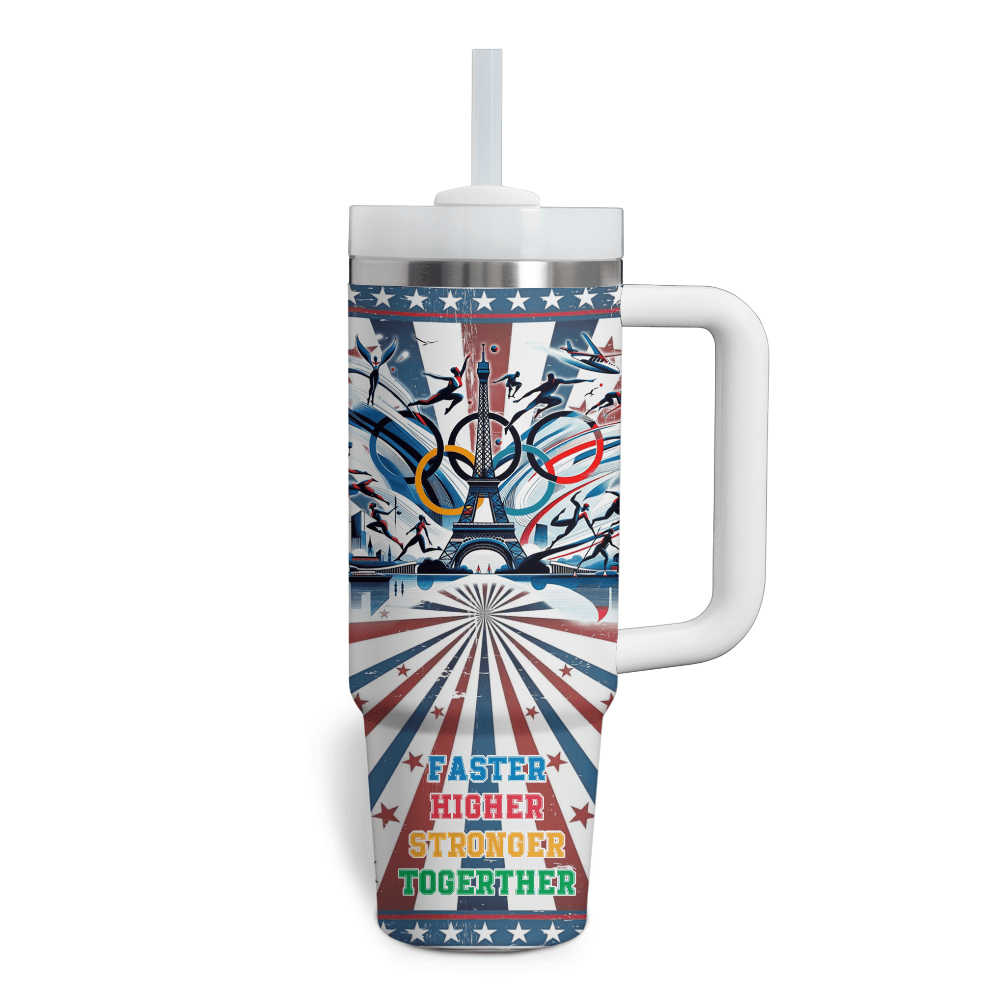 Olympic Paris 2024 Team USA Custom Stanley Cup 40 oz 30 oz Tumbler With Handle