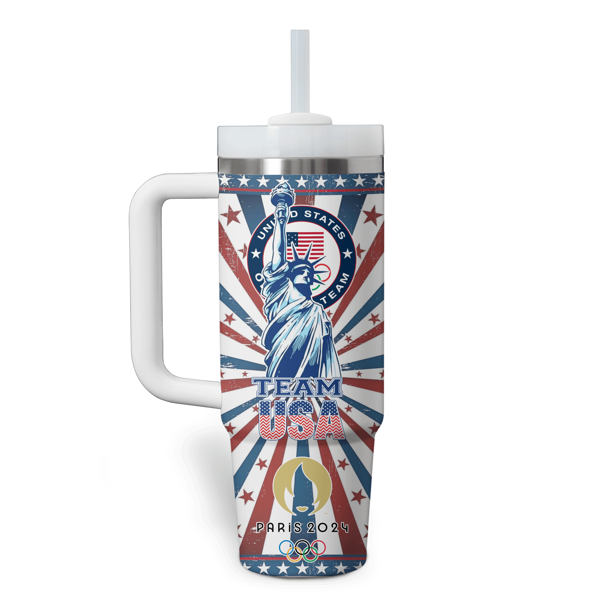 Olympic Paris 2024 Team USA Custom Stanley Cup 40 oz 30 oz Tumbler With Handle
