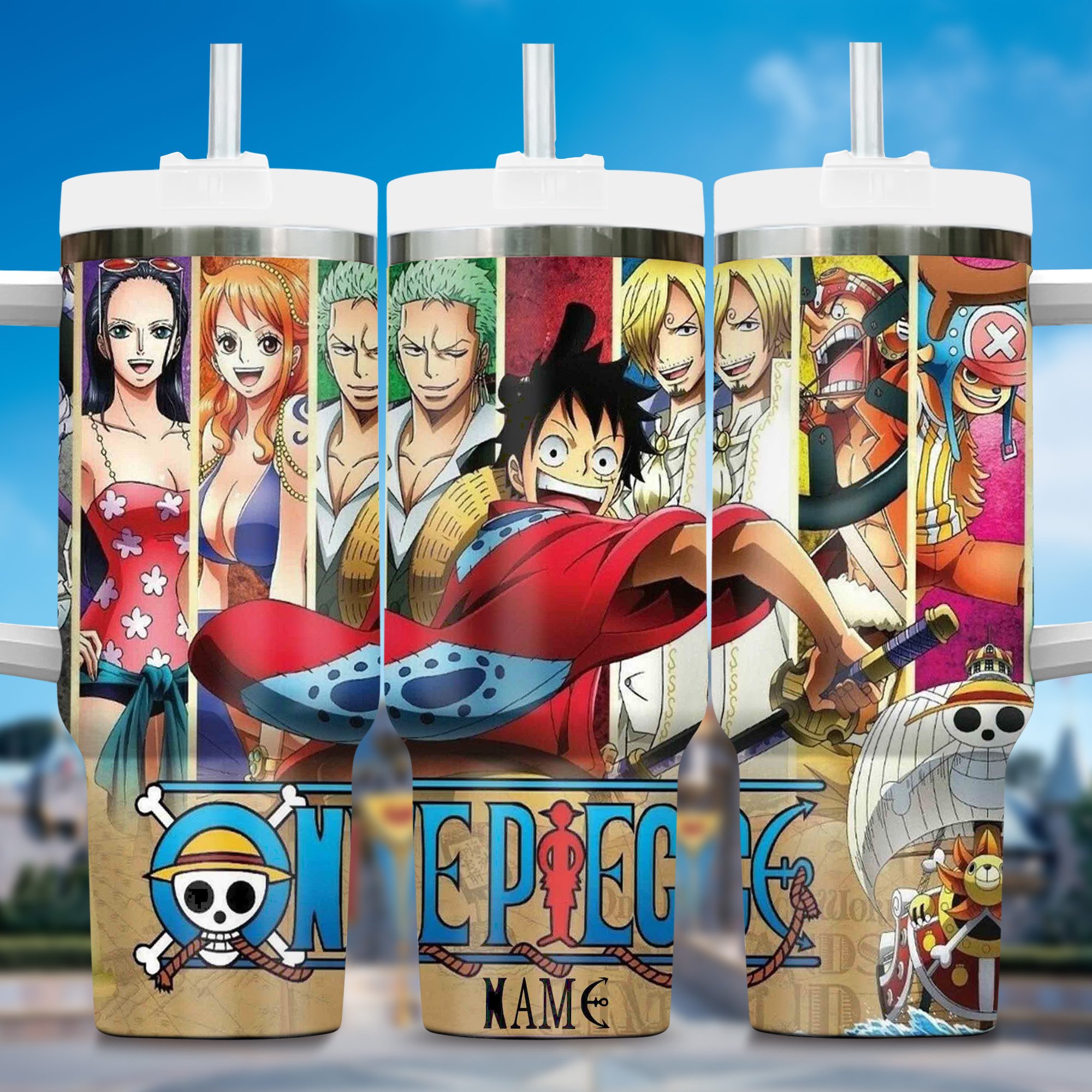One Piece Anime Custom Stanley Cup 40 oz 30 oz Tumbler With Handle