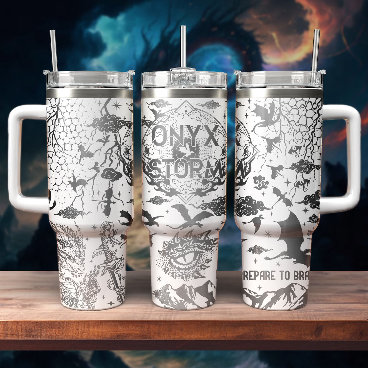 Onyx Storm Book Custom Stanley Cup 40 oz 30 oz Tumbler With Handle