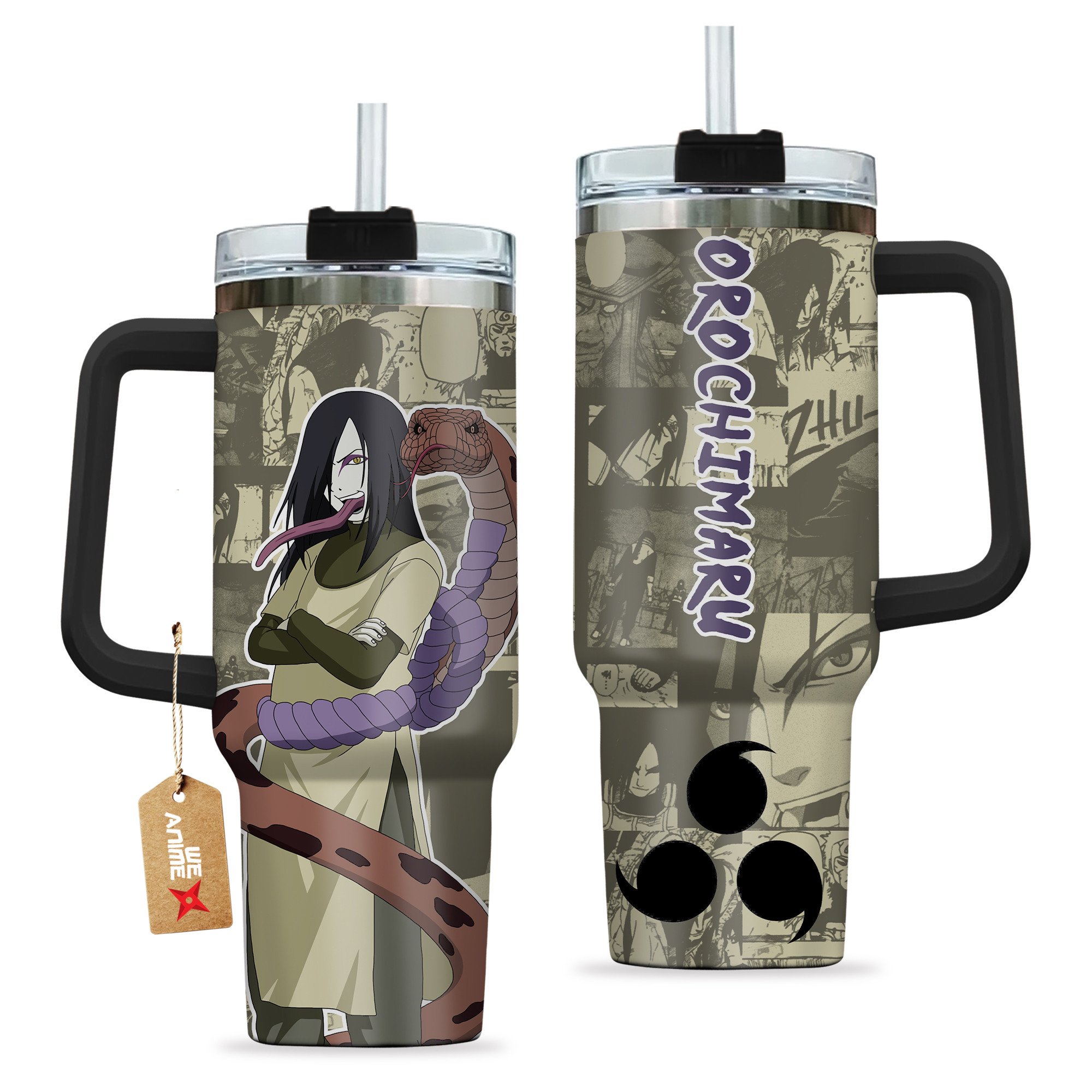 Orochimaru Naruto Anime Custom Stanley Cup 40 oz 30 oz Tumbler With Handle