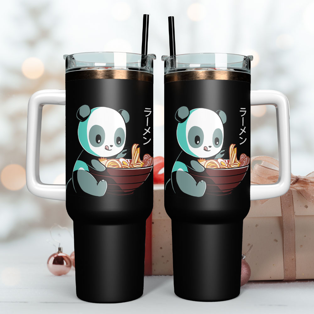 Panda Art Custom Stanley Cup 40 oz 30 oz Tumbler With Handle