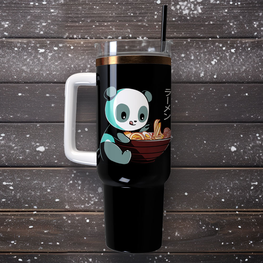 Panda Art Custom Stanley Cup 40 oz 30 oz Tumbler With Handle