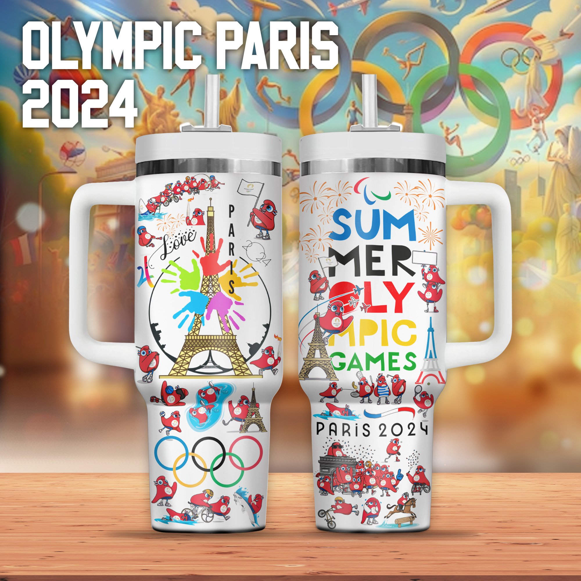 Paris 2024 Olympics Sport Custom Stanley Cup 40 oz 30 oz Tumbler With Handle