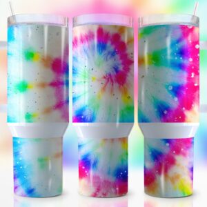 Pastel Tie Dye Custom Stanley Cup 40 oz 30 oz Tumbler With Handle